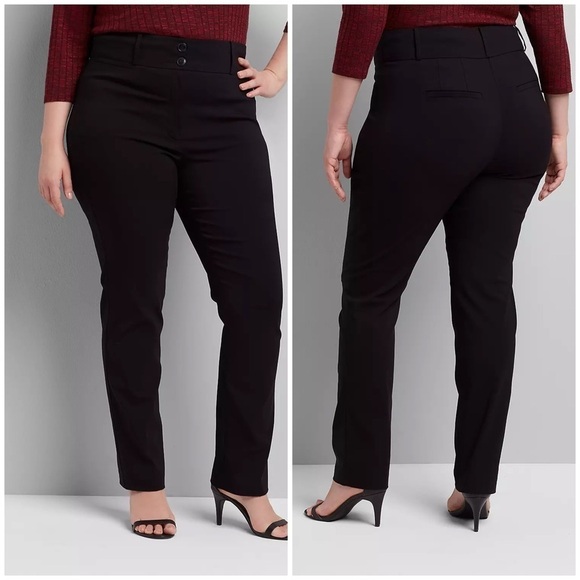 Lane Bryant Tighter Tummy High-Rise Straight 4-Season Pant Black NWT Sz 28 - Picture 1 of 8